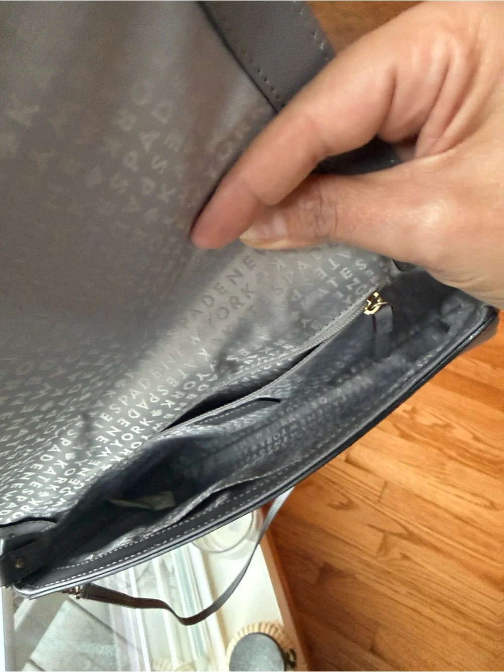 kate Spade Gray Leather Crossbody Bag